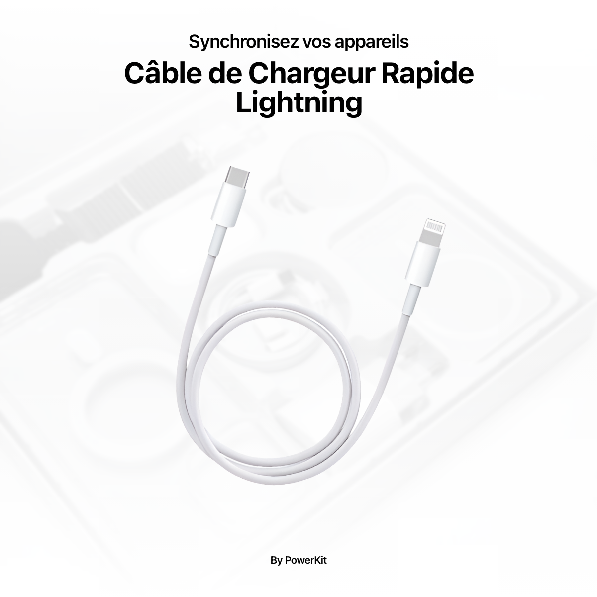 CABLE LIGHTENING TYPE USB-C 1M