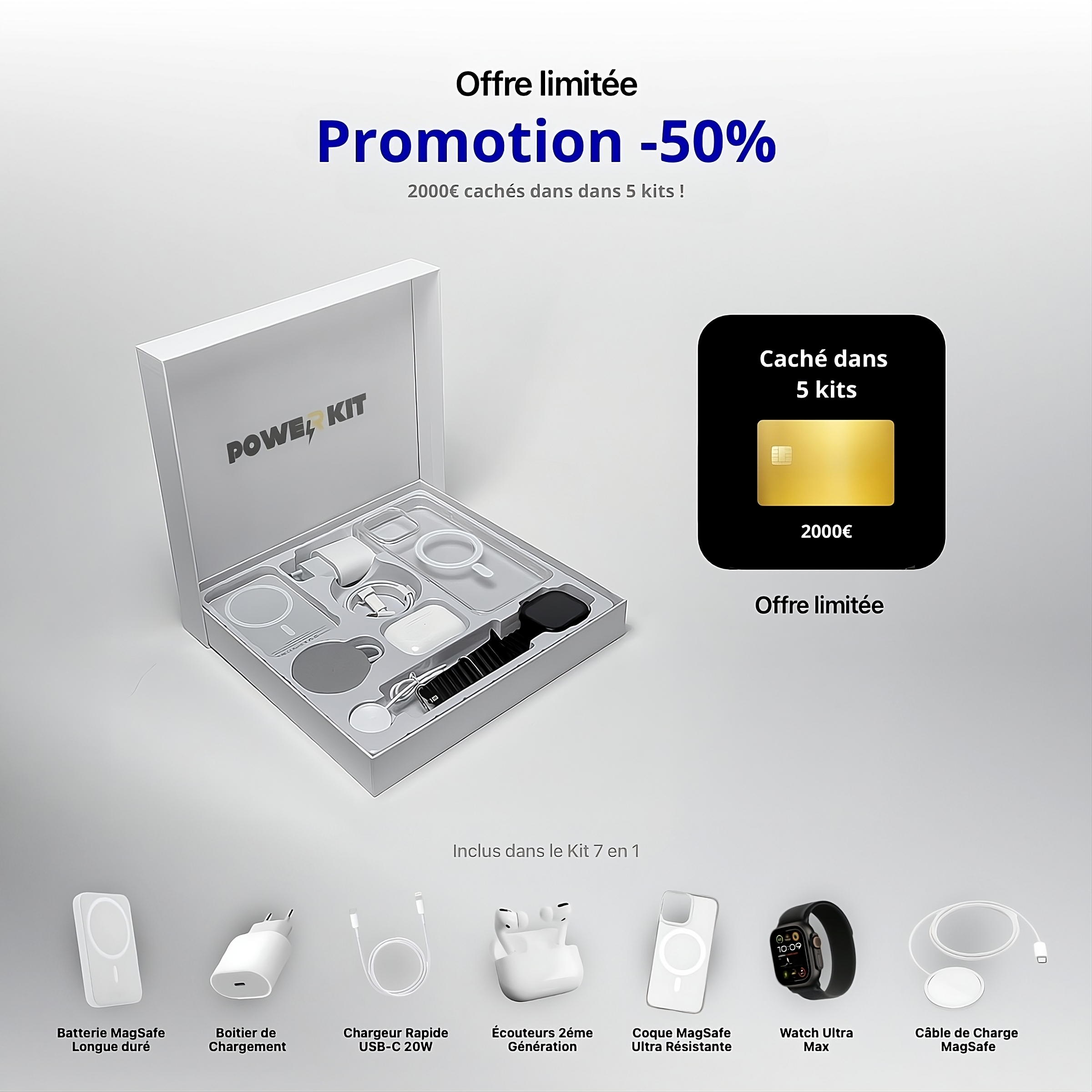 POWER KIT 7 EN 1 (AVEC MONTRE)